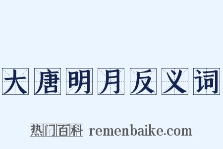 大唐明月反义词是什么意思的图片
